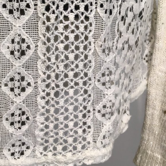 Hollister Scoop Neck Shimmery Sweater with Lace Back Size S - Picture 8 of 12